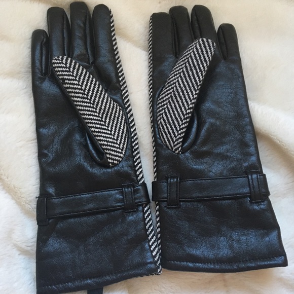 Ladies Leather & Knit Fabric Gloves - Picture 2 of 10